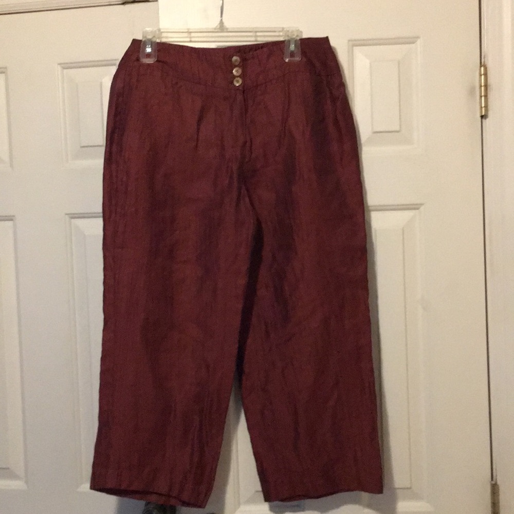 Wide-leg cropped woven pants